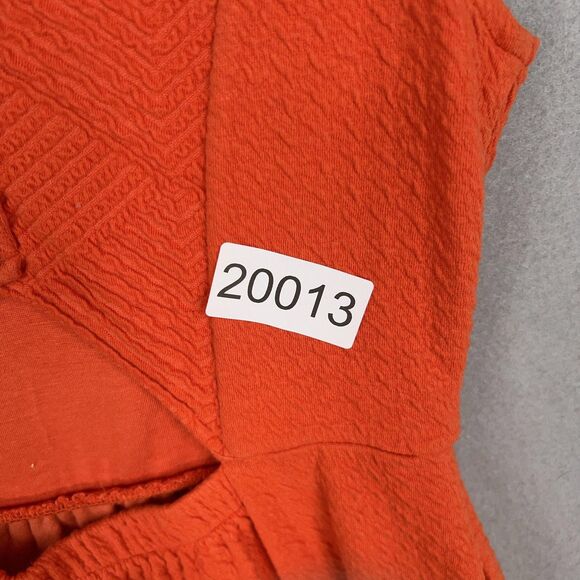 Anthropologie Maeve Dress Womens 8 Orange Textured Pockets V Neck Boho Summer - Picture 15 of 15